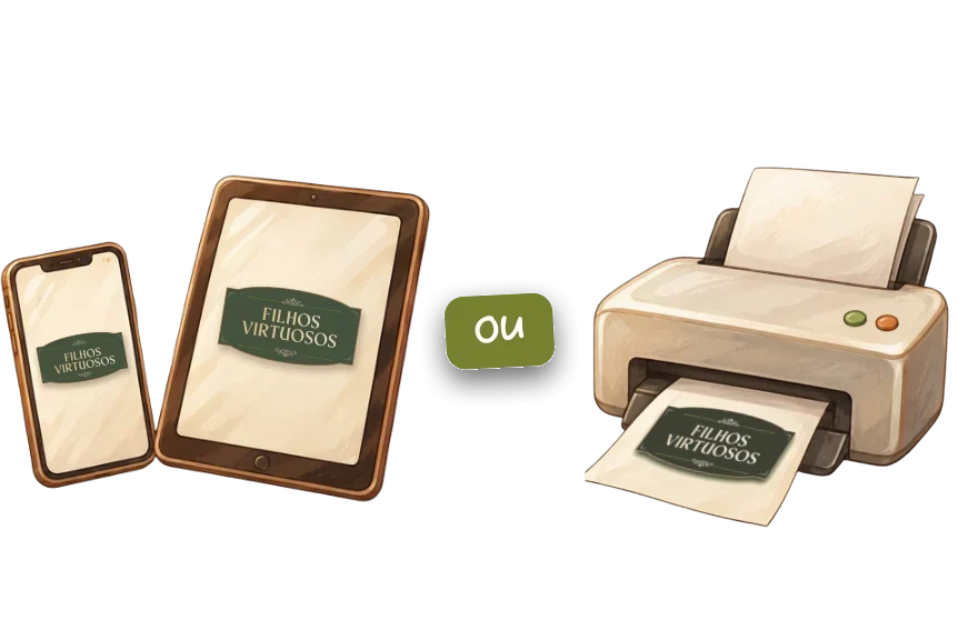 O guia no celular, no tablet ou impresso em casa